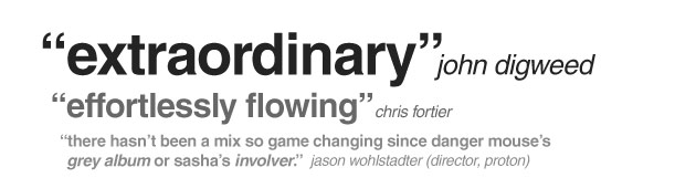 Called extraordinary by John Digweed and effortlessly flowing by Chris Fortier, Stacked by Royal Sapien is an epic journey through more than 300 tracks in one hour. Jason Wohlstadter from Proton says there hasn't been a mix so game changing since danger mouse made the grey album or sasha made involver.